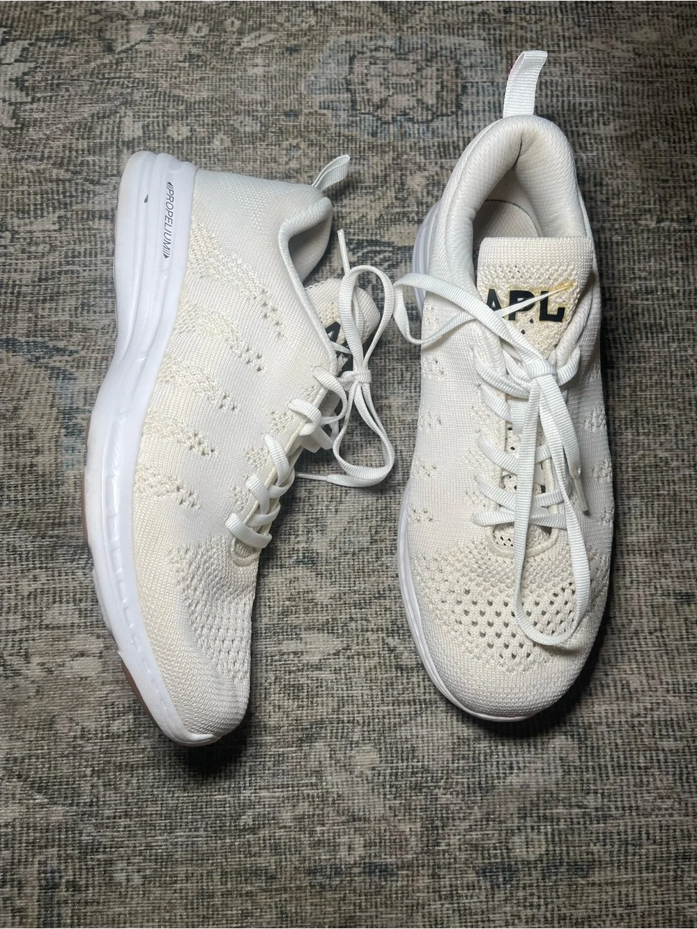 APL Women’s White Knit TechLoom Athletic Sneakers